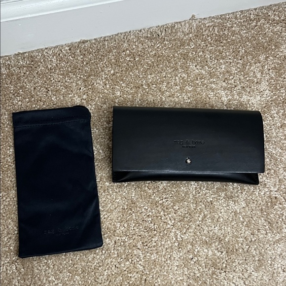 Rag & Bone Black Leather Glasses Case - Picture 1 of 5